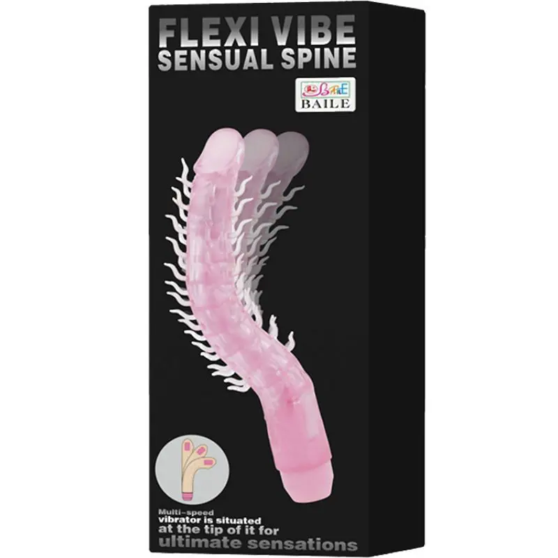 BAILE - DILDO VIBRANTE FLESSIBILE SENSUAL SPINE FLEXI VIBE LILLA 23.5 CM - immagine 6