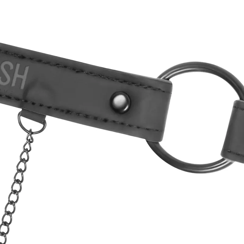 FETISH SUBMISSIVE - ANELLO GAG CON MORSETTI PER CAPEZZOLI - immagine 4