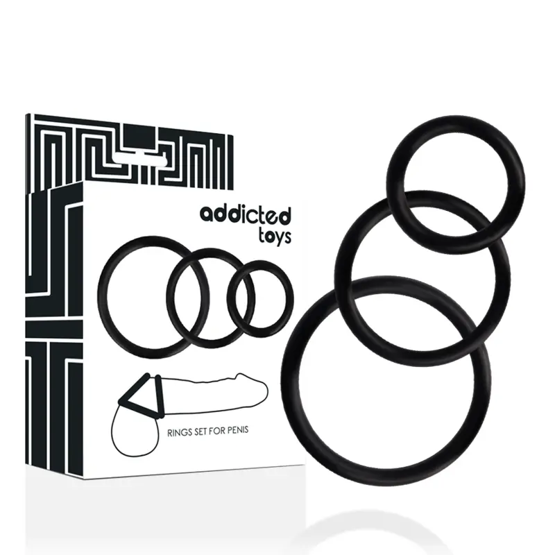 ADDICTED TOYS - SET DI ANELLI PER PENE NERO - immagine 4