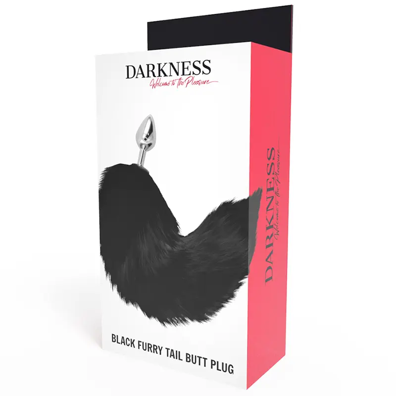 DARKNESS - PLUG ANALE ARGENTO 8 CM CON CODA NERA - immagine 9