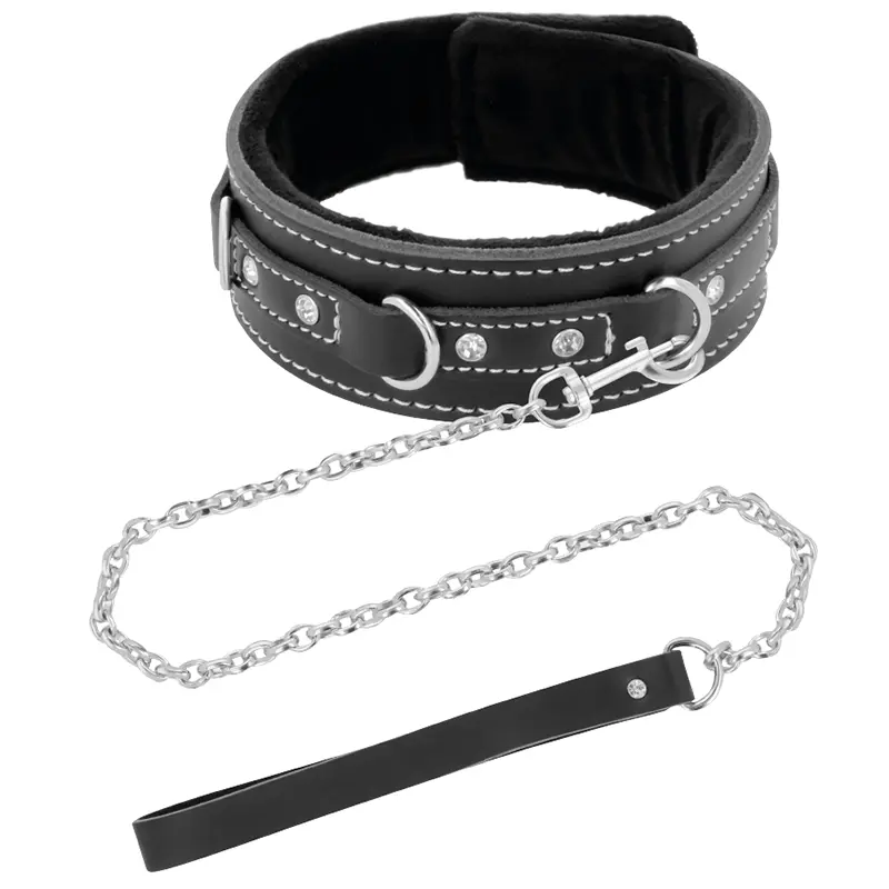 DARKNESS - COLLANA IN PELLE DI ALTA QUALITÀ CON GUINZAGLIO - immagine 2
