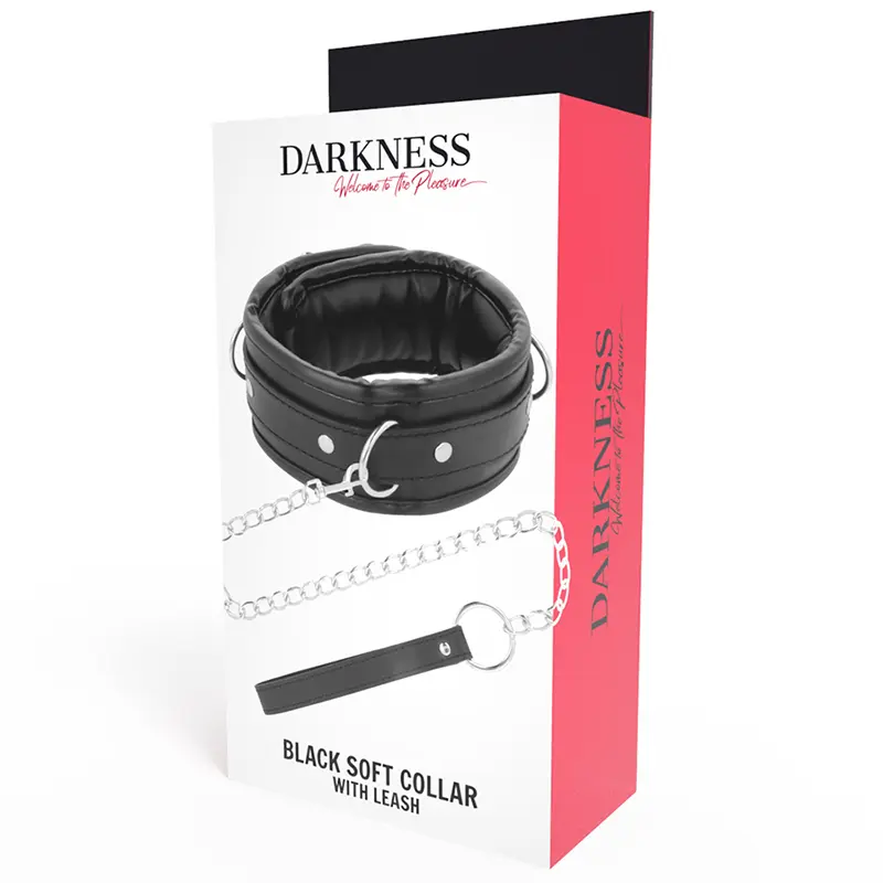 DARKNESS - COLLANA IN MORBIDA PELLE CON CATENA - immagine 5