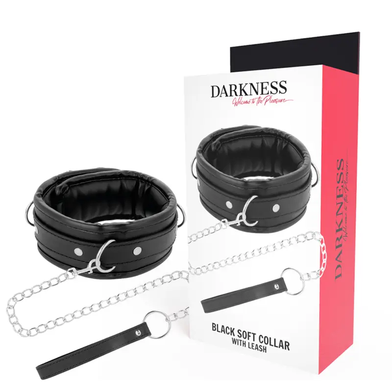 DARKNESS - COLLANA IN MORBIDA PELLE CON CATENA - immagine 7