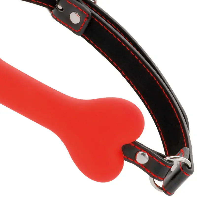 DARKNESS - BAVAGLINO IN SILICONE RED BONE - immagine 3