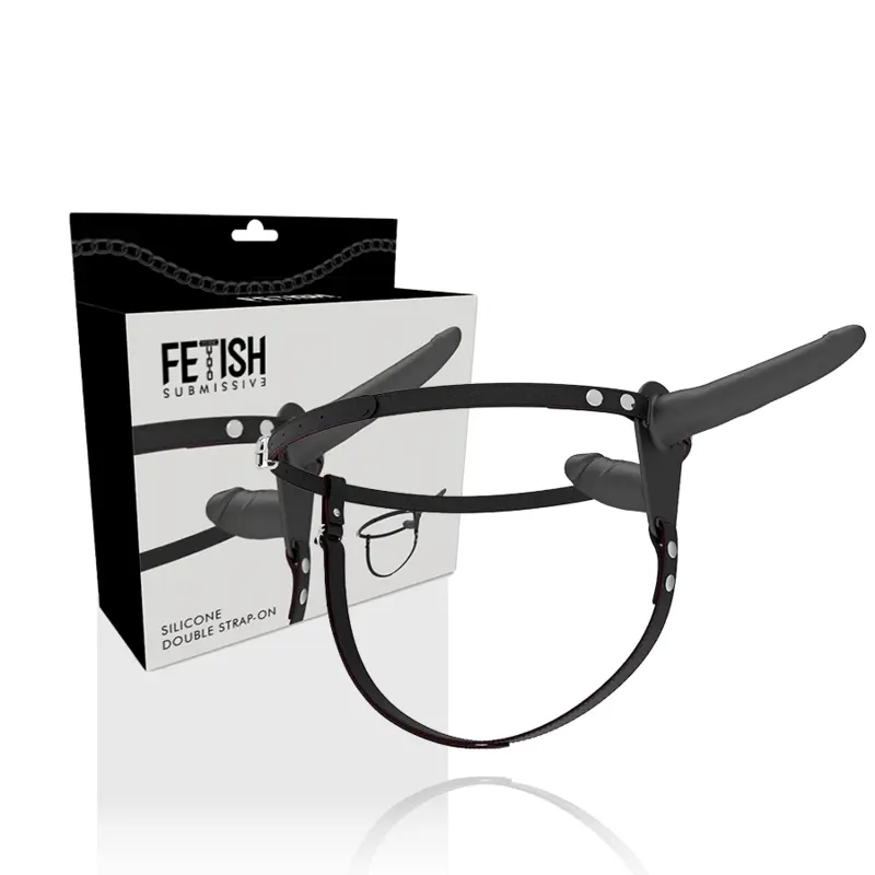 FETISH SUBMISSIVE HARNESS - DOPPIA PENETRAZIONE NERA - immagine 7