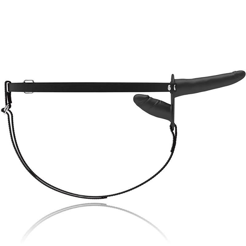 FETISH SUBMISSIVE HARNESS - DOPPIA PENETRAZIONE NERA - immagine 8