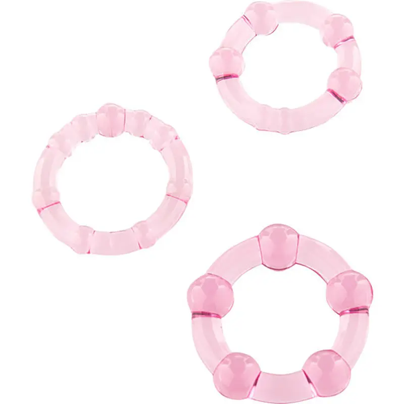 SEVEN CREATIONS - SET DI TRE ANELLI PER PENE ROSA - immagine 3