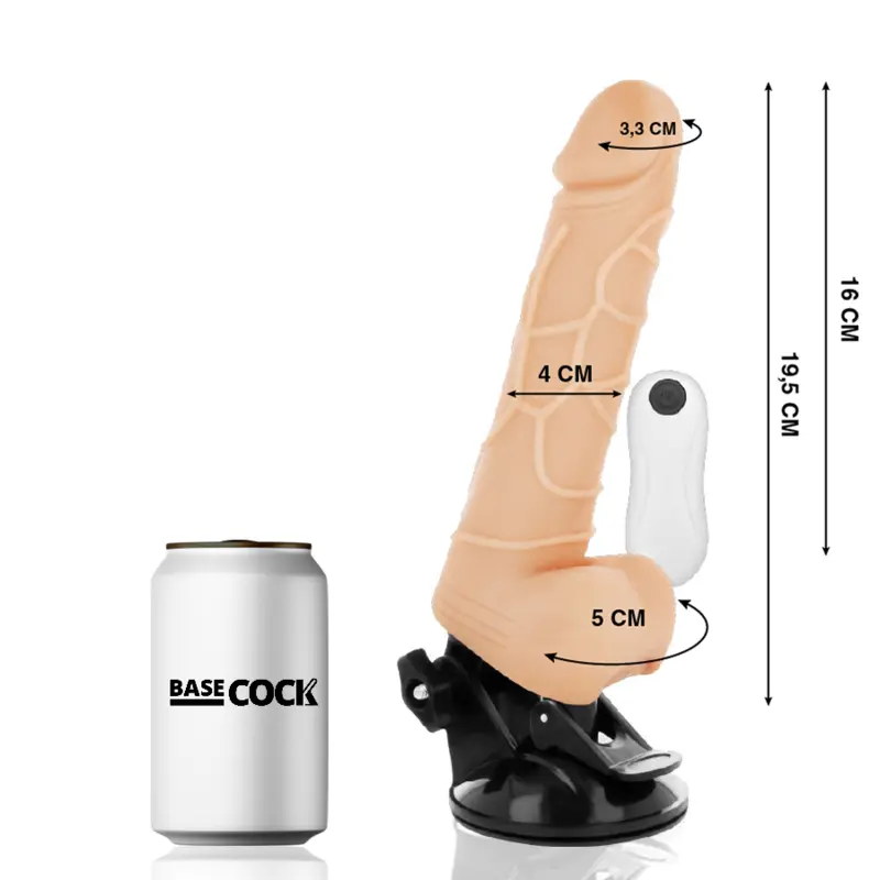 BASECOCK - VIBRATORE REALISTICO TELECOMANDO NATURALE CON TESTICOLI 19.5 CM -O- 4 CM - immagine 7
