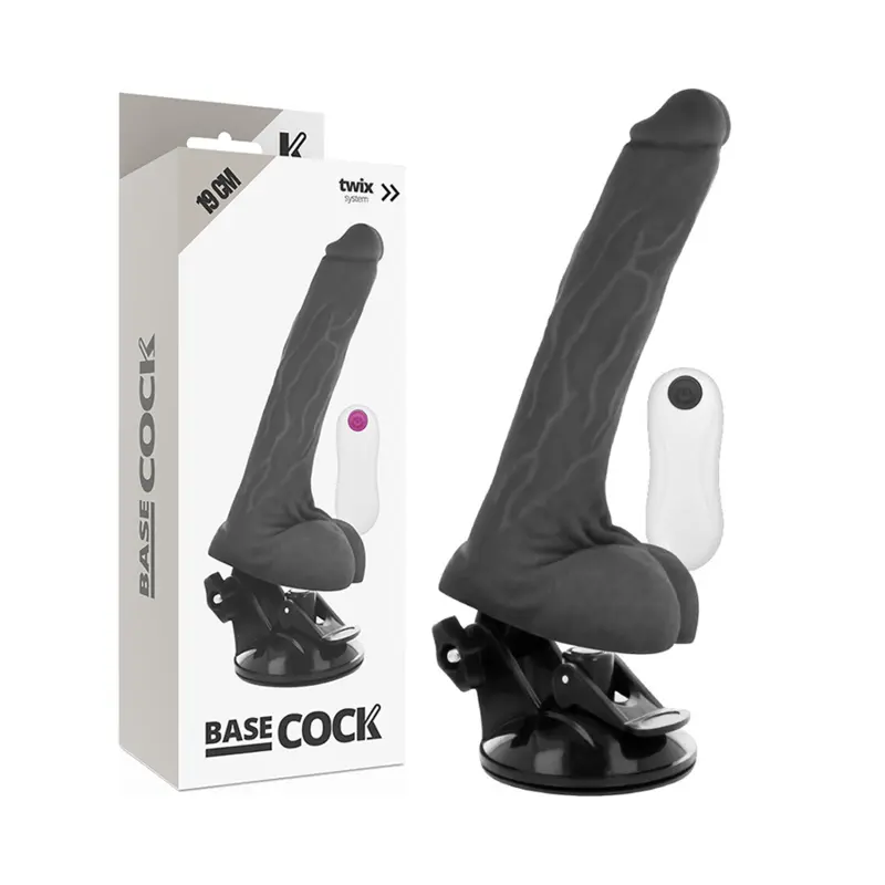 BASECOCK - VIBRATORE REALISTICO TELECOMANDO NERO 19 CM -O- 4 CM - immagine 6