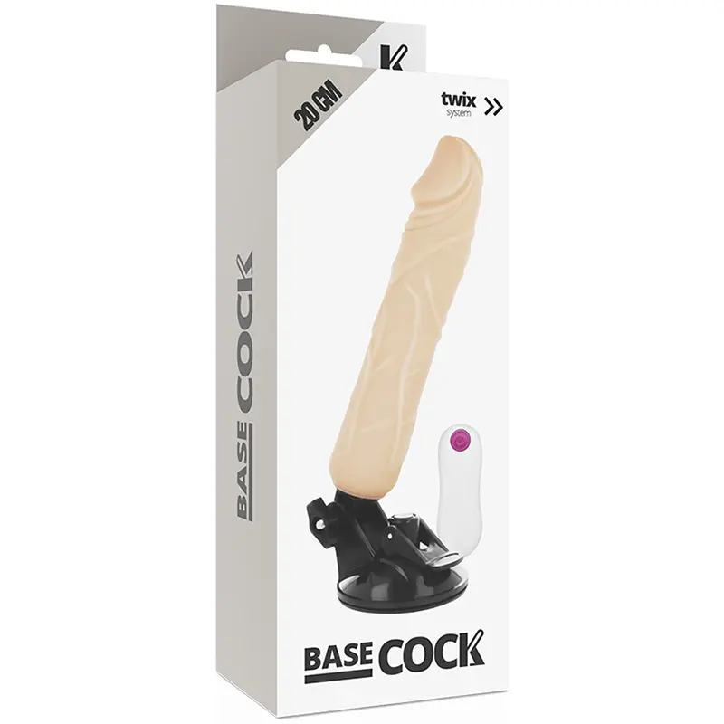 BASECOCK - VIBRATORE REALISTICO TELECOMANDO FLESH 20 CM -O- 4 CM - immagine 4