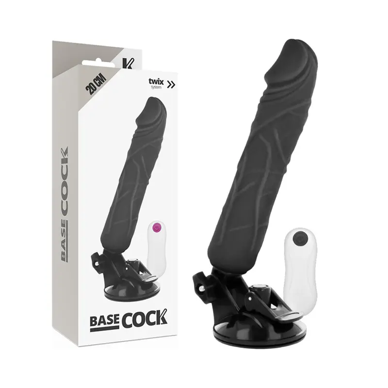 BASECOCK - VIBRATORE REALISTICO TELECOMANDO NERO 20 CM -O- 4 CM - immagine 6