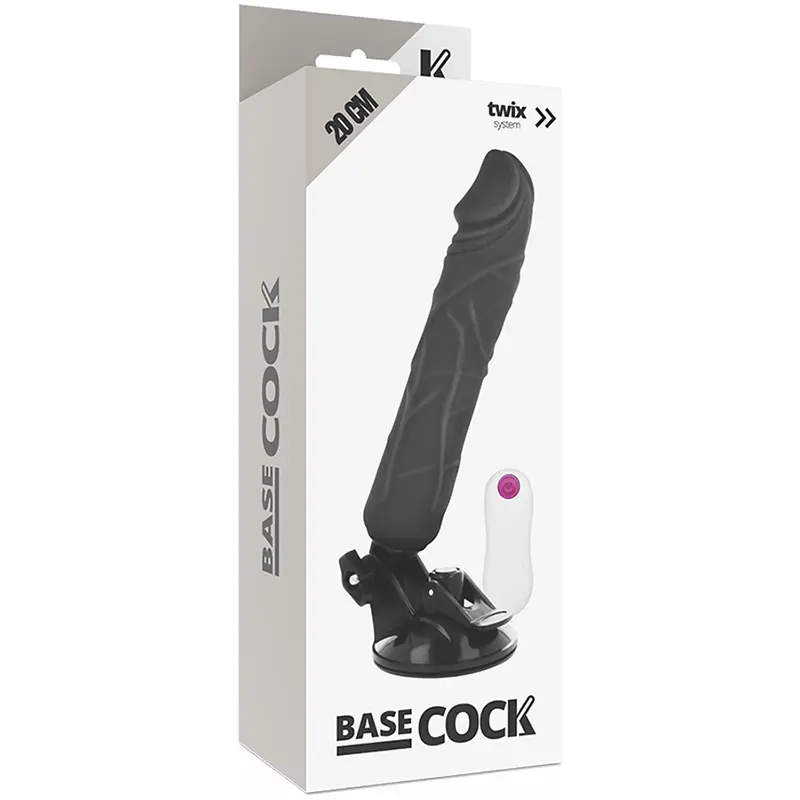 BASECOCK - VIBRATORE REALISTICO TELECOMANDO NERO 20 CM -O- 4 CM - immagine 9