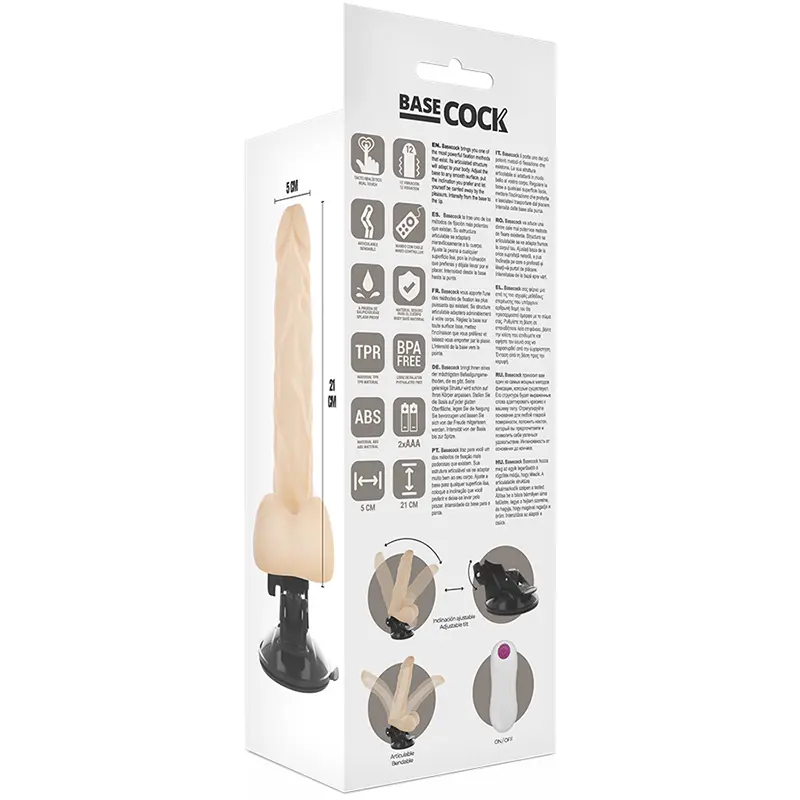 BASECOCK - VIBRATORE ARTICOLABILE TELECOMANDO NATURALE 21 CM -O- 5 CM - immagine 10