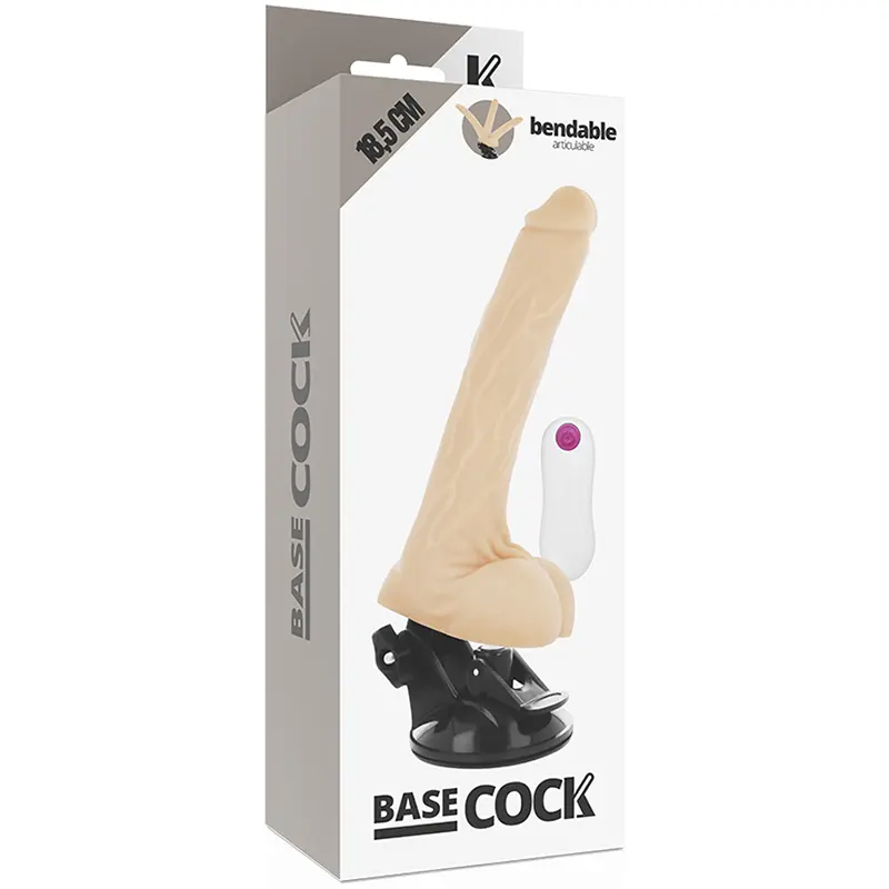 BASECOCK - VIBRATORE ARTICOLABILE TELECOMANDO NATURALE 18.5 CM -O- 4 CM - immagine 5