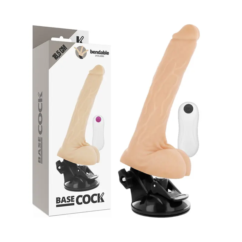 BASECOCK - VIBRATORE ARTICOLABILE TELECOMANDO NATURALE 18.5 CM -O- 4 CM - immagine 7
