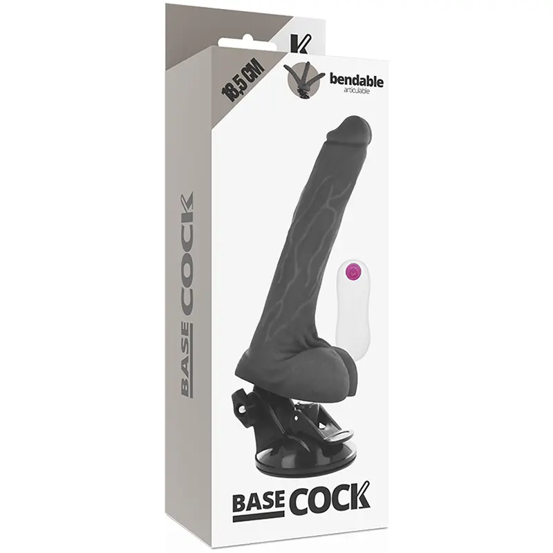 BASECOCK - VIBRATORE ARTICOLABILE TELECOMANDO NERO 18.5 CM -O- 4 CM - immagine 5