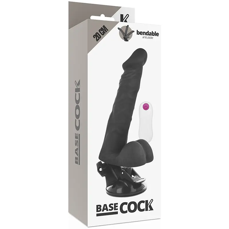 BASECOCK - VIBRATORE ARTICOLABILE TELECOMANDO NERO 20 CM -O- 4.5 CM - immagine 5
