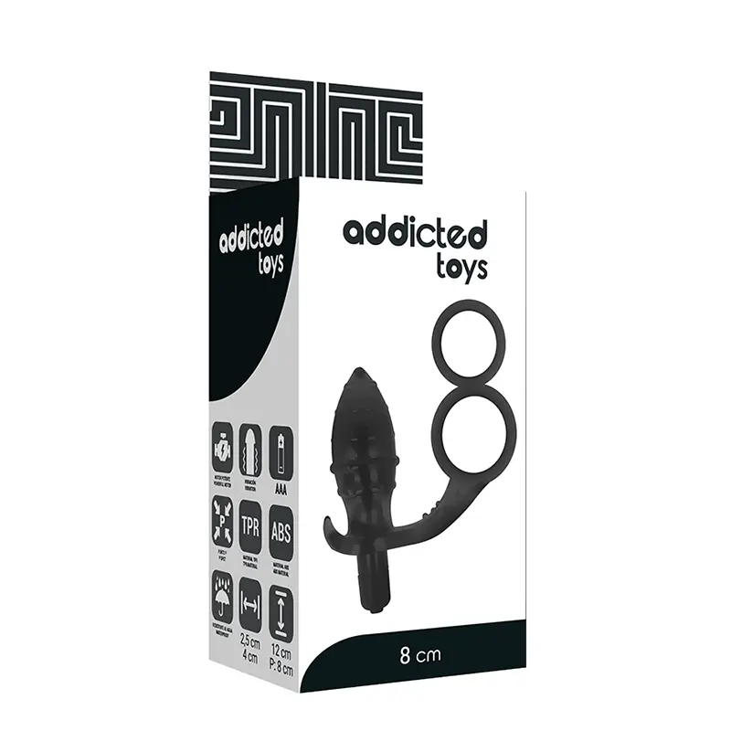 ADDICTED TOYS - PLUG ANALE CON DOPPIO ANELLO NERO - immagine 5
