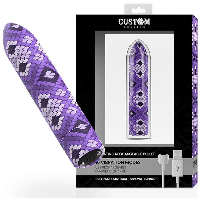 CUSTOM BULLETS - RECHARGEABLE SNAKE PURPLE MAGNETIC BULLET 10V - immagine 6