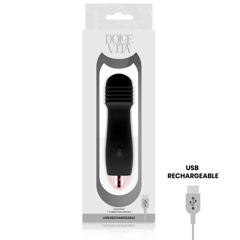 DOLCE VITA - VIBRATORE RICARICABILE TRE NERO A 7 VELOCITÀ - immagine 3