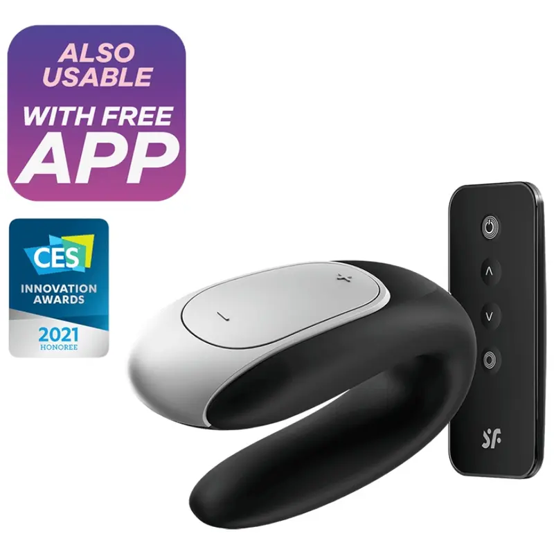 SATISFYER - VIBRATORE DOUBLE FUN PARTNER NERO - immagine 3