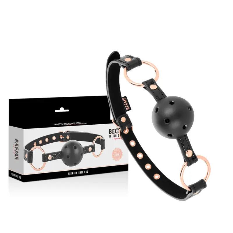 BEGME - BLACK EDITION BALL GAG VEGAN IN PELLE - immagine 2