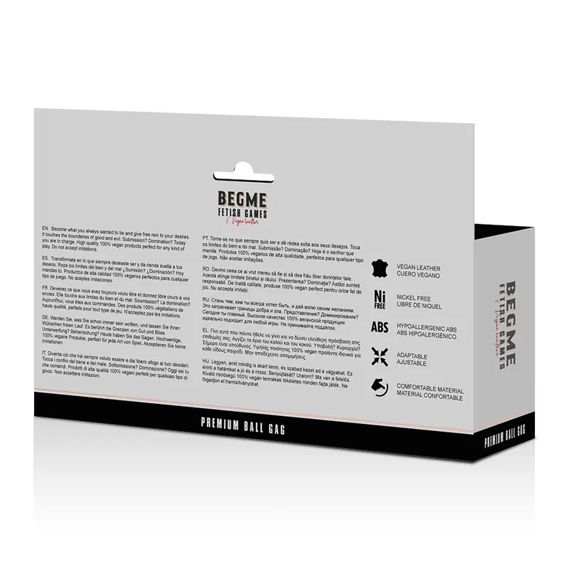 BEGME - BLACK EDITION BALL GAG VEGAN IN PELLE - immagine 5