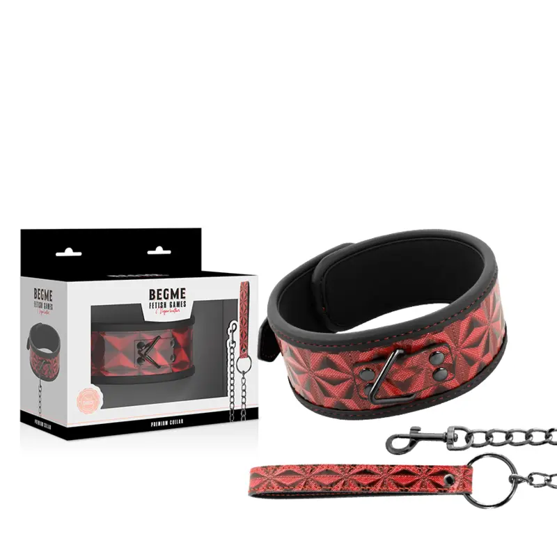BEGME - COLLARE IN PELLE VEGANA PREMIUM RED EDITION CON FODERA IN NEOPRENE - immagine 2