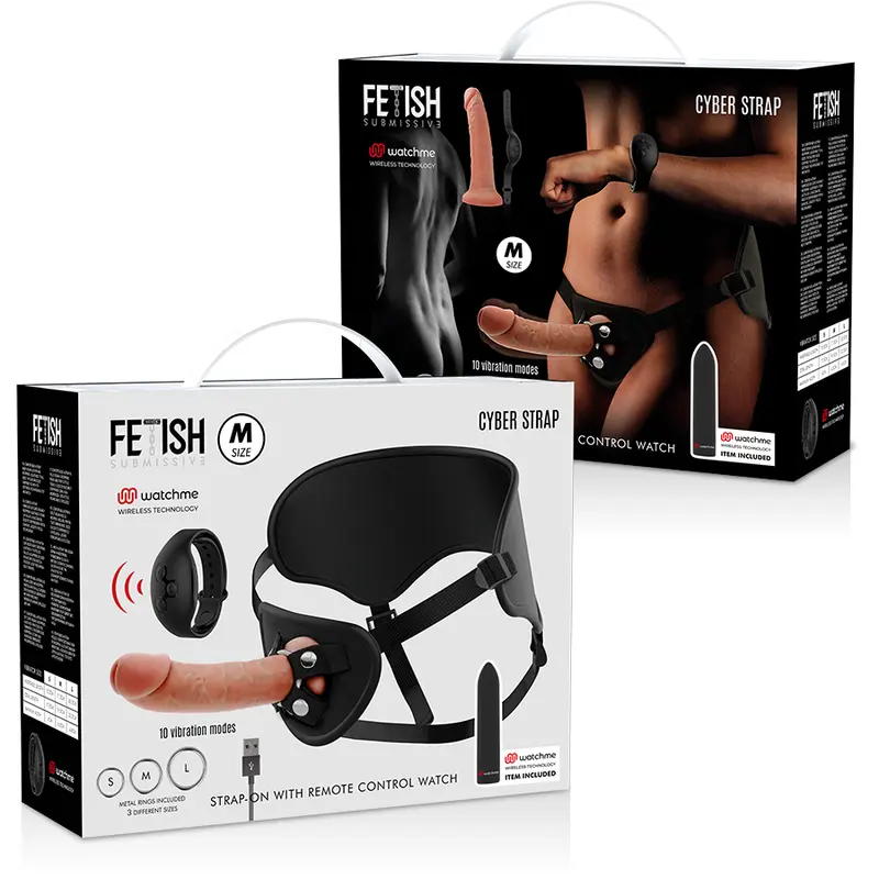 FETISH SUBMISSIVE CYBER STRAP - IMBRAGATURA CON DILDO E TELECOMANDO BULLET TECNOLOGIA WATCHME M - immagine 7