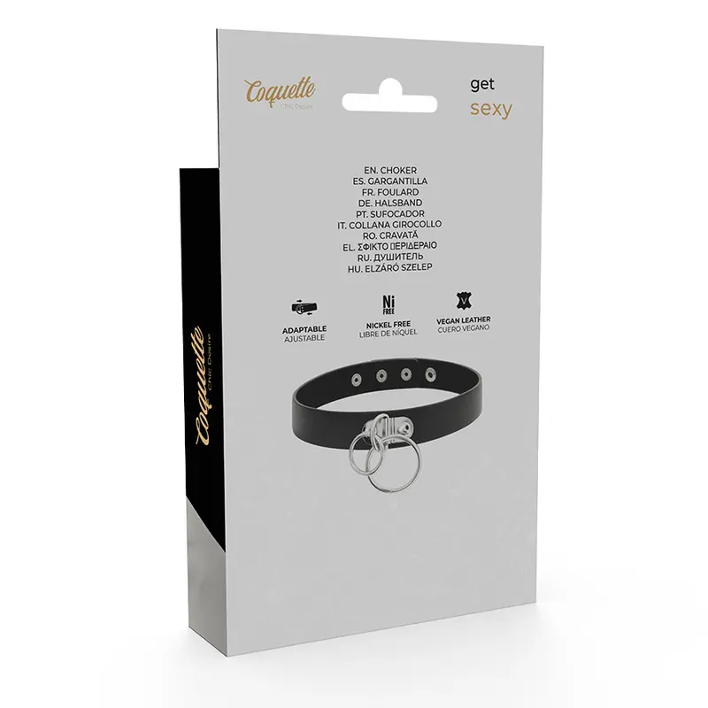 COQUETTE CHIC DESIRE - GIROCOLLO IN PELLE VEGANA CON DOPPIO ANELLO - immagine 6