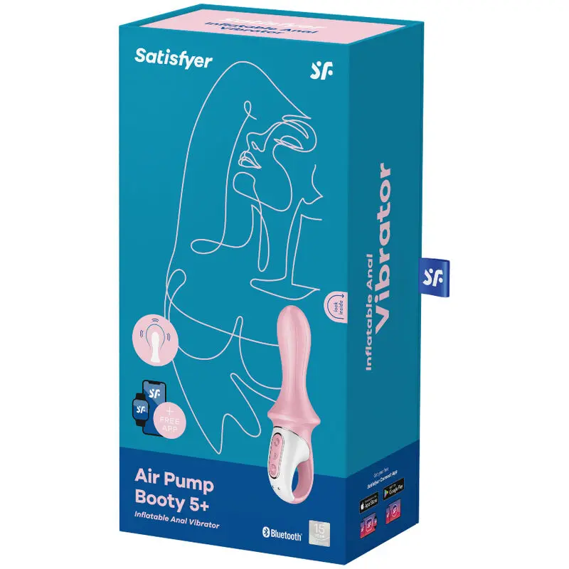 SATISFYER - VIBRATORE ANALE GONFIABILE AIR PUMP BOOTY 5+ ROSA - immagine 4