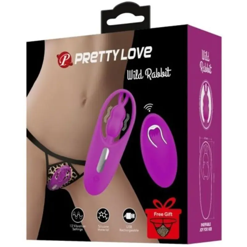 PRETTY LOVE - STIMOLATORE PER MUTANDINE CON TELECOMANDO WILD RABBIT LILLA - immagine 6