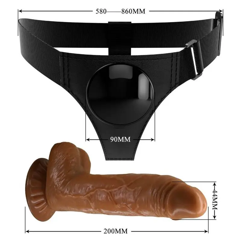 PRETTY LOVE - IMBRAGATURA SLIP UNIVERSALE IMBRAGATURA CON DILDO MICHEAL 20 CM NERO - immagine 7