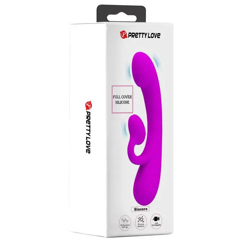 PRETTY LOVE - SINCERO VIBRATORE CLITORIDEO IN SILICONE E SUCCHIATORE VIOLA - immagine 9
