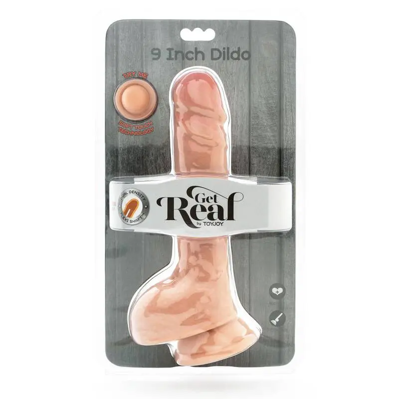 GET REAL - DILDO A DOPPIA DENSIT 25,5 CM PALLE DI PELLE - immagine 3
