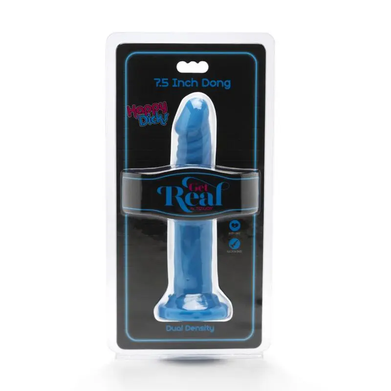 GET REAL - HAPPY DICKS DONG 19 CM BLU - immagine 4