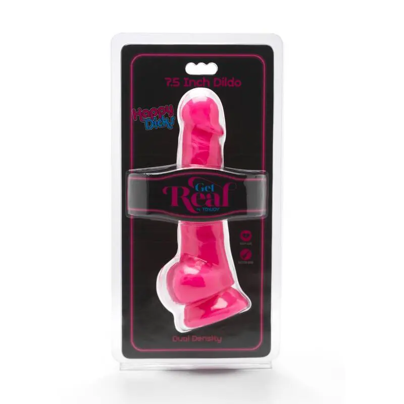GET REAL - HAPPY DICKS 19 CM CON SFERE ROSA - immagine 2