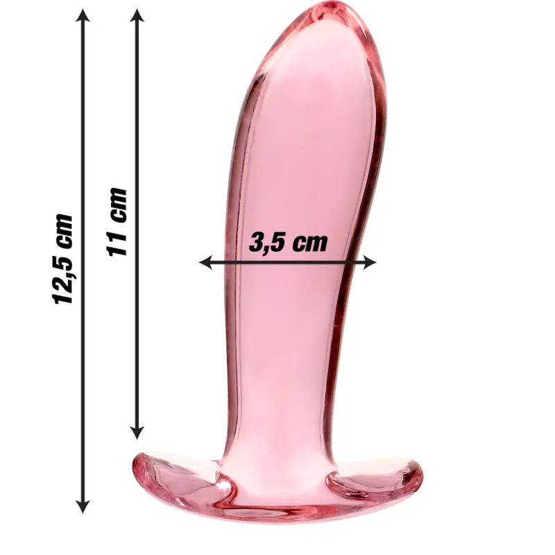 NEBULA SERIES BY IBIZA - MODELLO 5 PLUG ANALE VETRO BOROSILICATO ROSA 12.5 CM -O- 3.5 CM - immagine 3