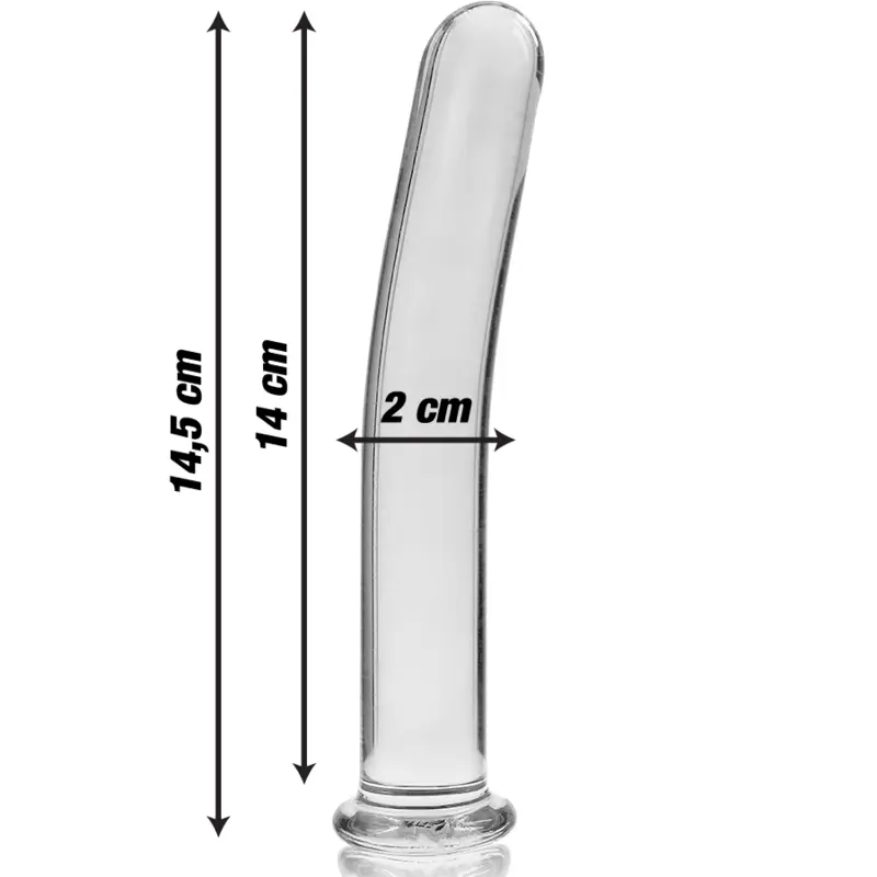 NEBULA SERIES BY IBIZA - MODELLO 8 DILDO IN VETRO BOROSILICATO TRASPARENTE 14.5 CM -O- 2 CM - immagine 3