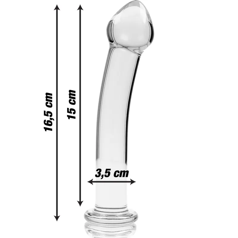 NEBULA SERIES BY IBIZA - MODELLO 11 DILDO IN VETRO BOROSILICATO TRASPARENTE 16 CM -O- 3 CM - immagine 3