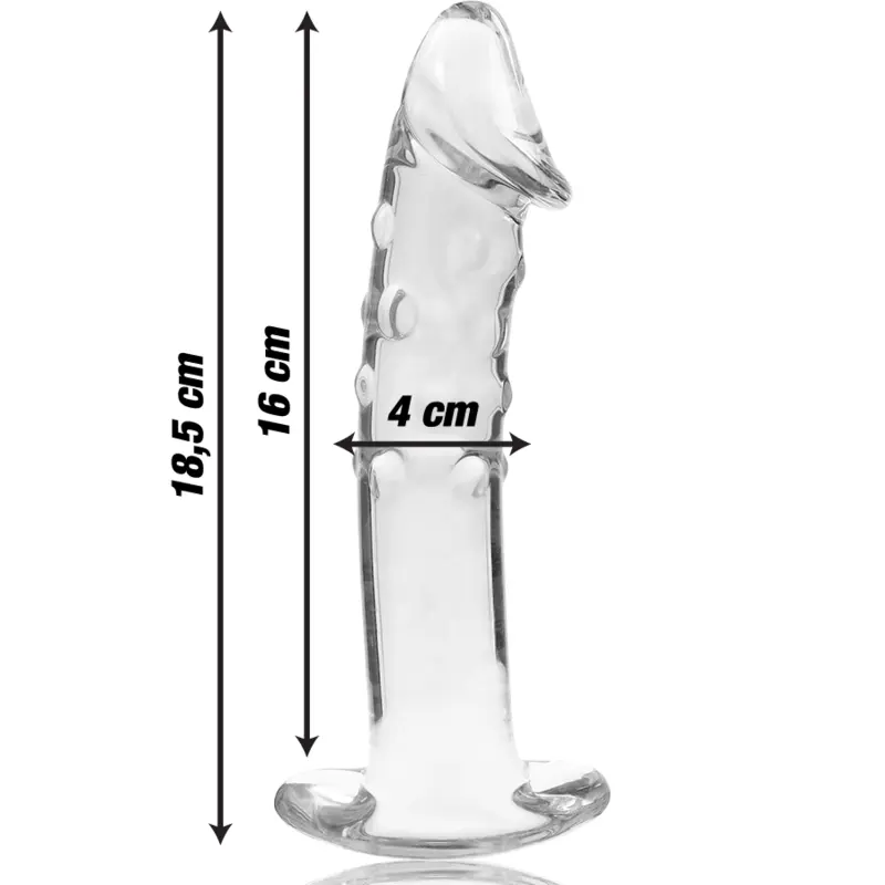 NEBULA SERIES BY IBIZA - MODELLO 19 DILDO IN VETRO BOROSILICATO TRASPARENTE 18.5 CM -O- 4 CM - immagine 3