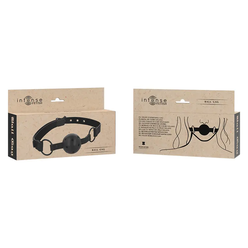 INTENSE - FETISH BALL GAG IN PELLE VEGANA - immagine 5