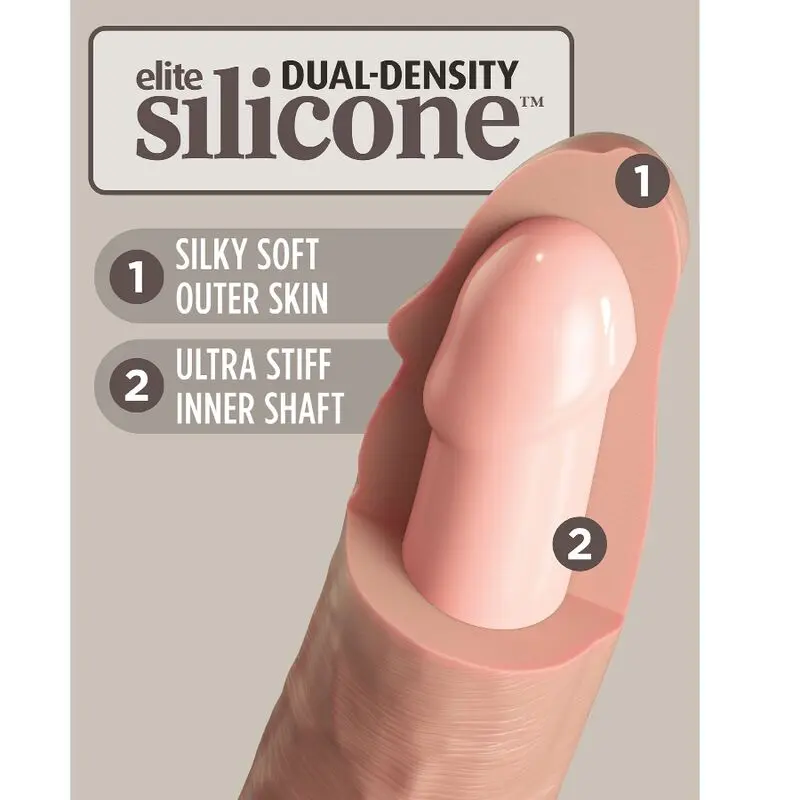 KING COCK - ELITE VIBRATORE DILDO REALISTICO E TELECOMANDO IN SILICONE 23 CM - immagine 6