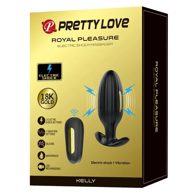 PRETTY LOVE - VIBRATORE ANALE RICARICABILE KELLY PLUG NERO - immagine 3