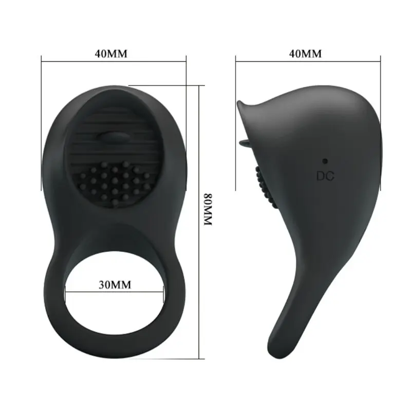 PRETTY LOVE - ANELLO VIBRANTE PER PENE CON LINGUA NERA - immagine 6