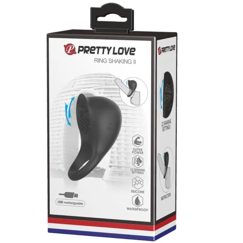 PRETTY LOVE - ANELLO VIBRANTE PER PENE CON LINGUA NERA - immagine 9