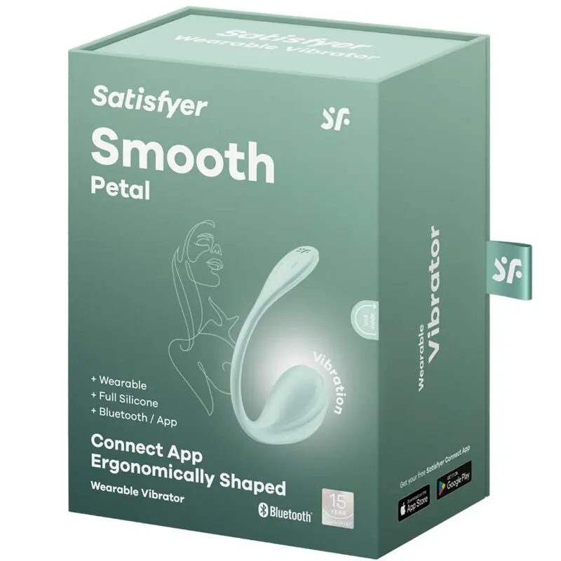 SATISFYER - STIMOLATORE PUNTO G PETALE LISCIO VERDE ACQUA APP GRATUITA - immagine 12