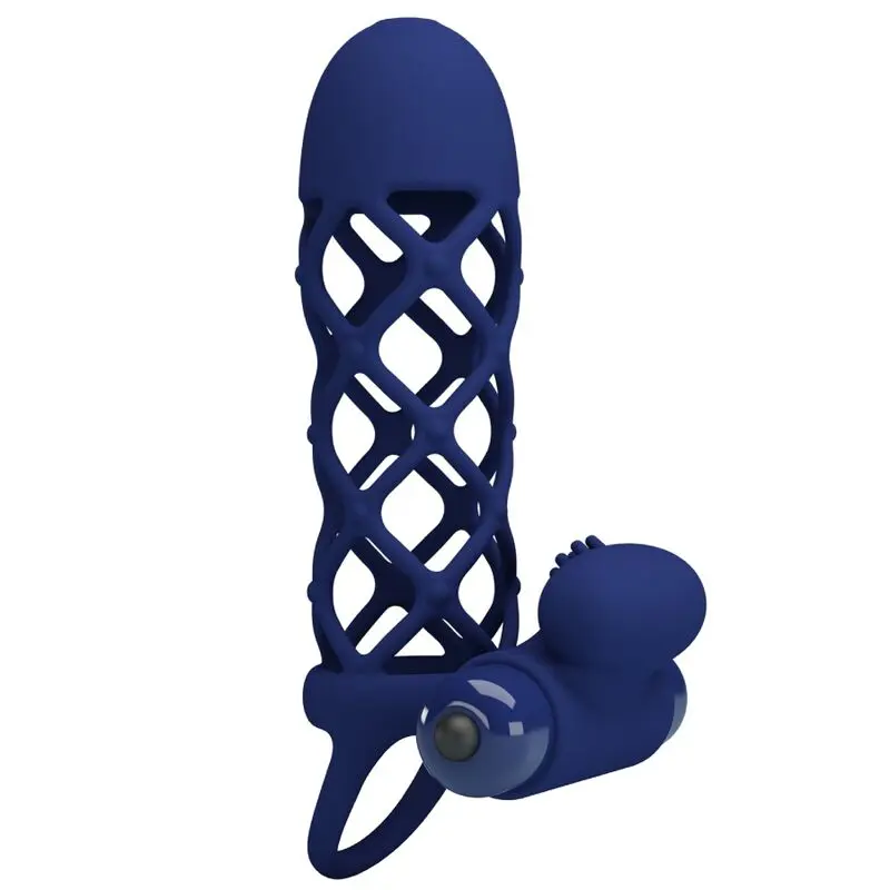 PRETTY LOVE - GIANN ANELLO VIBRATORE CON GUAINA IN SILICONE BLU - immagine 3