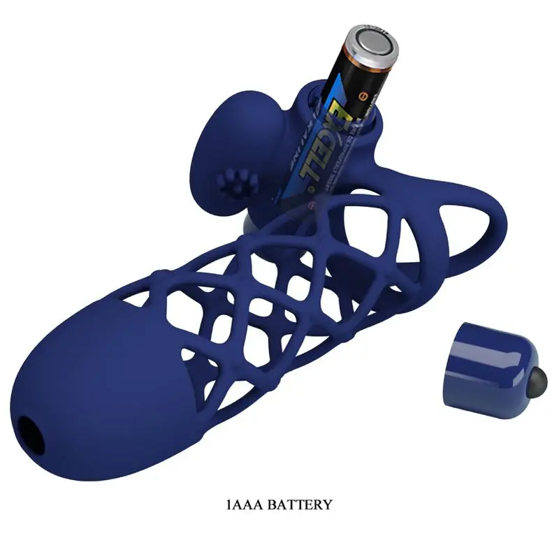 PRETTY LOVE - GIANN ANELLO VIBRATORE CON GUAINA IN SILICONE BLU - immagine 6