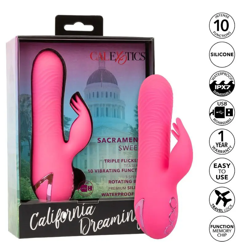 CALEXOTICS - SACRAMENTO SWEETIE VIBRATORE RABBIT PINK BY CALIFORNIA DREAMING - immagine 10